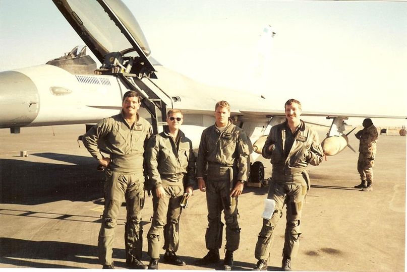 Four-ship on the Al Minhad ramp before stepping to the jets.