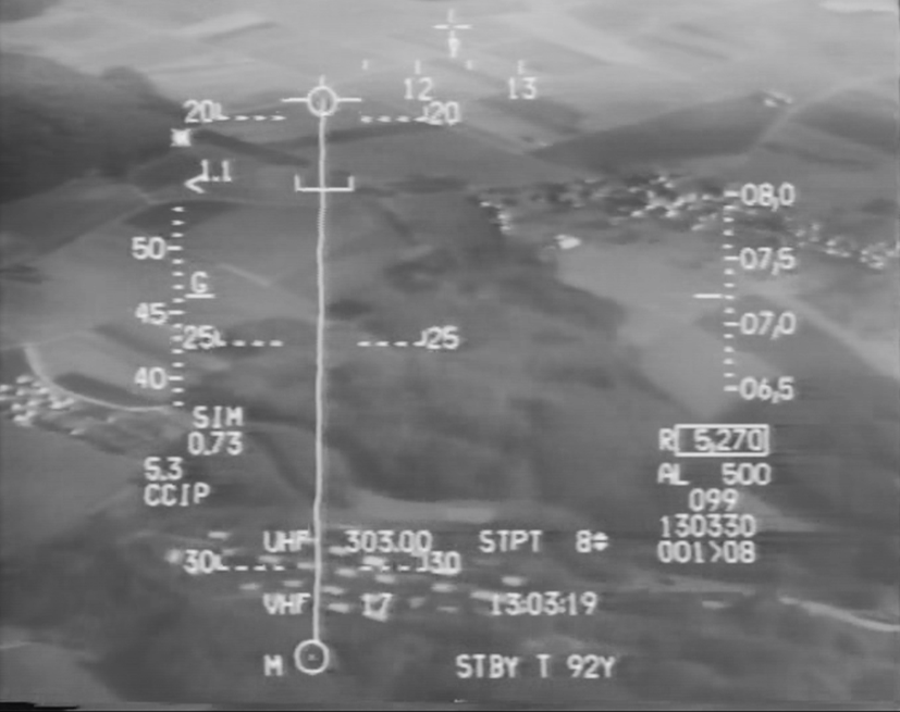 CCIP solution captured on gun-camera tape — STPT 8, 13:03:19 local.